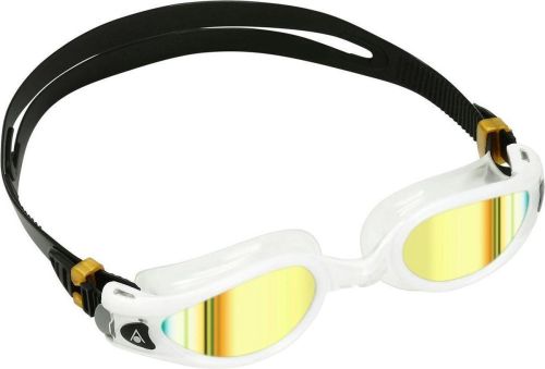 Aqua Sphere Kaiman EXO - Zwembril - Volwassenen - Gold Titanium Mirrored Lens - Wit/Transparant