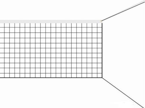 volleybalnet Ø 1,7 mm. 950X100cm maas 100mm