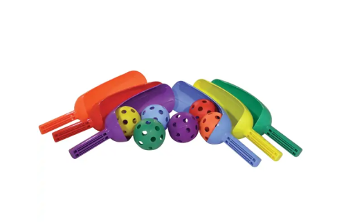 Scoop Set met 6 Gekleurde Knuppels en Ballen