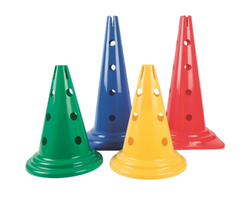 Cone with holes 50 cm 16 holes red