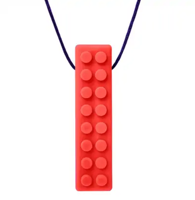 ARKs Brick Stick Chew Necklace - Red (soft)