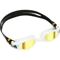 Aqua Sphere Kaiman EXO - Zwembril - Volwassenen - Gold Titanium Mirrored Lens - Wit/Transparant