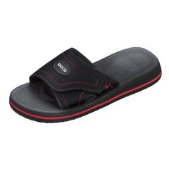 badslippers met klittenband unisex zwart/rood maat 35