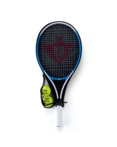 Tennisracket met Hoes en 2 Ballen - Blauw