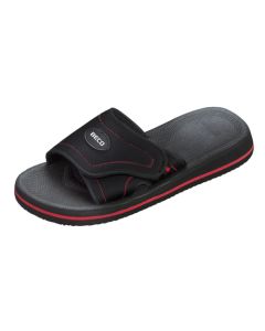 badslippers met klittenband unisex zwart/rood maat 35