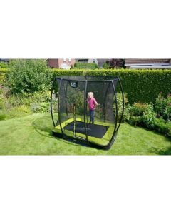 EXIT Silhouette ingegraven trampoline met veiligheidsnet - Groen