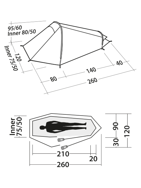 Indeling Meteor 200 tent